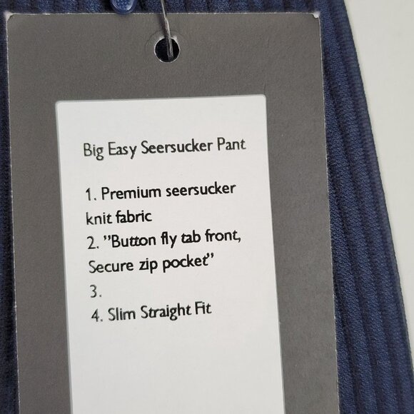 Rhone Pants Mens 32x33 Navy Blue Big Easy Searsucker Pant NWT - Picture 11 of 14